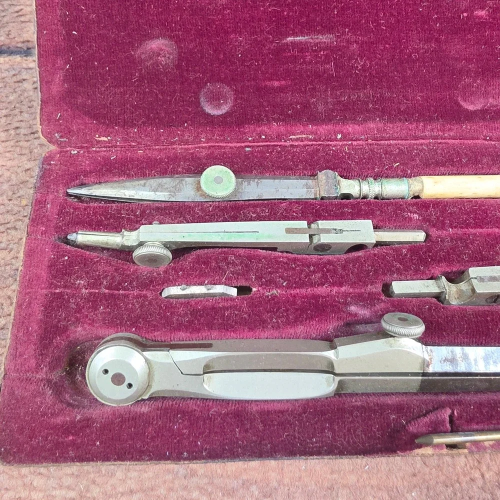 Palette Art Co Drafting Set Professional OS Silver Good Antique Drawing Tools
